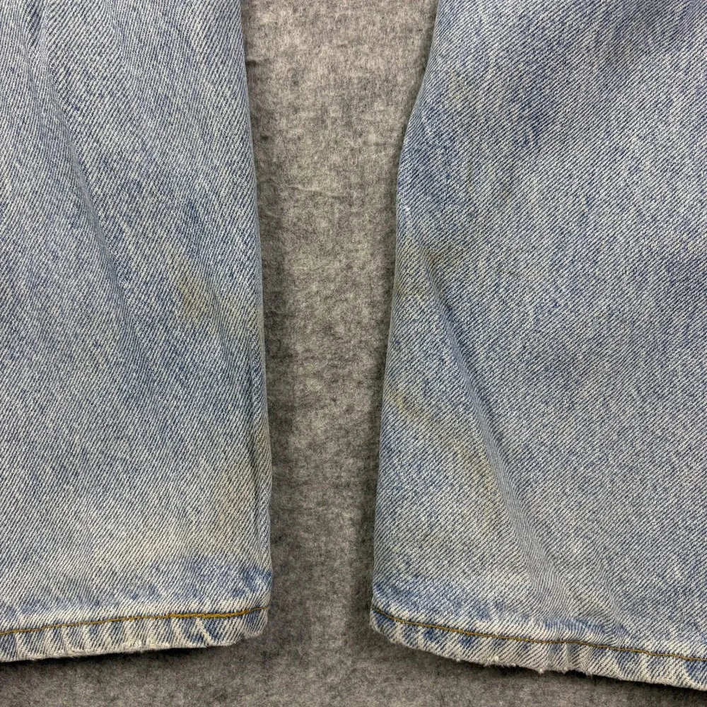 Vintage 90s Levis 550 Orange Tab Jeans Light Wash Relaxed Tapered Made in USA 38